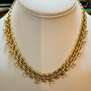 Nordstrom cubic zirconia gold tone necklace NWT